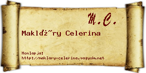 Makláry Celerina névjegykártya